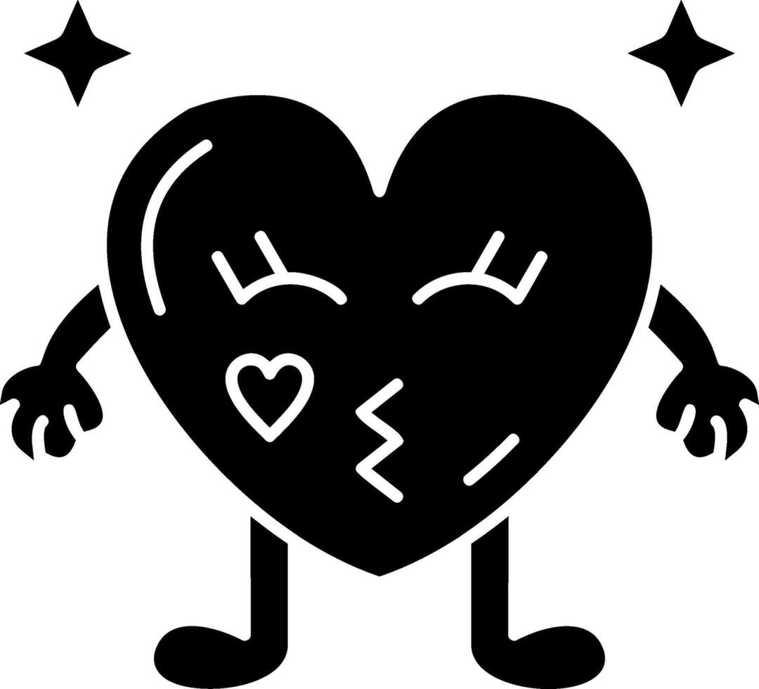 Kissing Heart Lips Solid vector