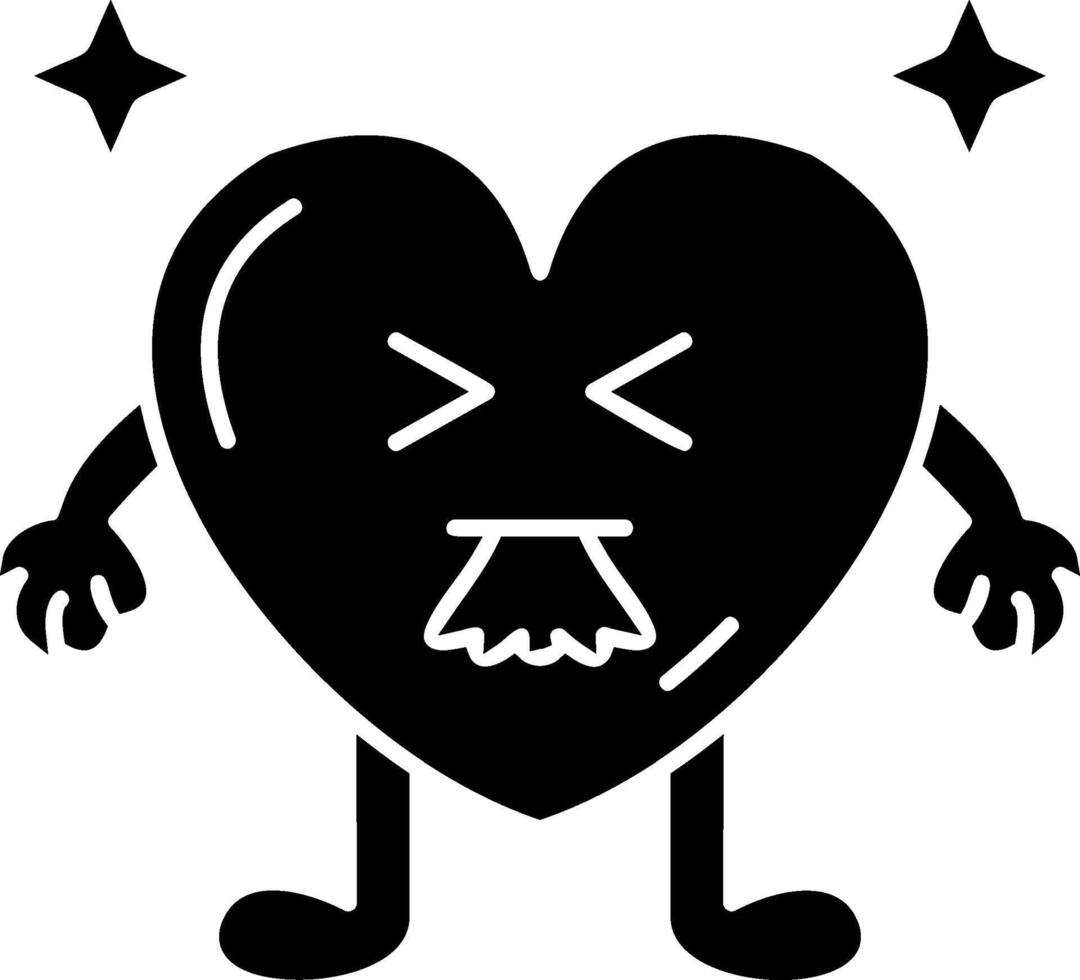 Vomiting Heart Face Solid vector