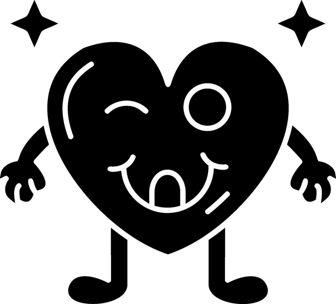 Yummy Heart Face Solid vector