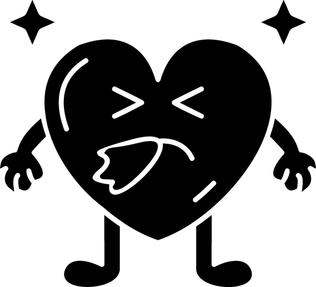 Sneezing Heart Face Solid vector