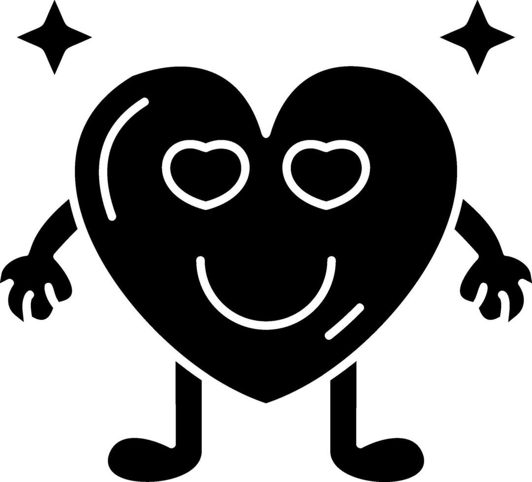 Heart Smiling With Love Eyes Solid vector