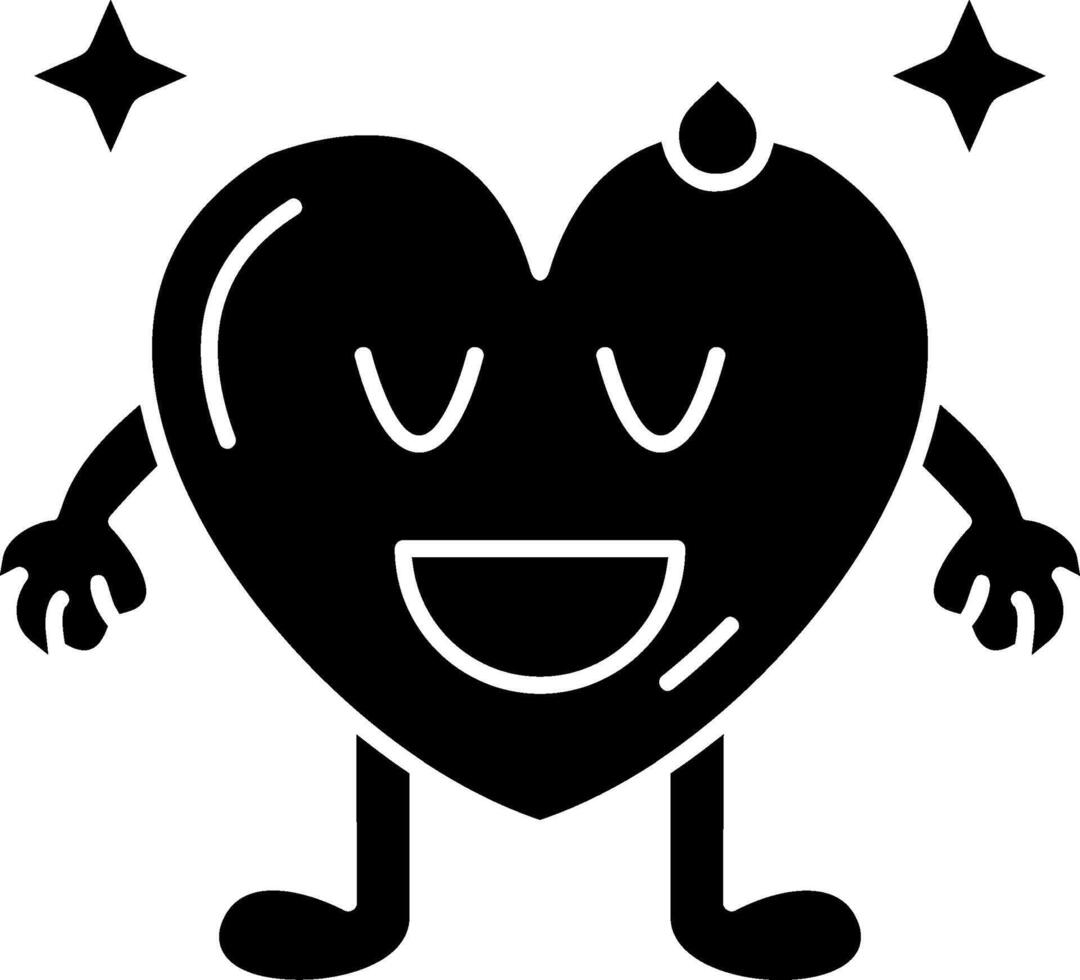 Relieved Heart Expression Solid vector