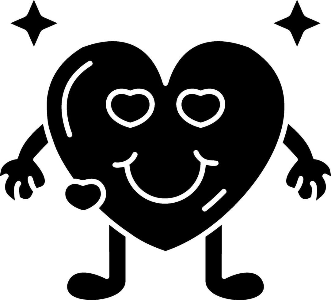 Heart Smiling With Hearts Solid vector