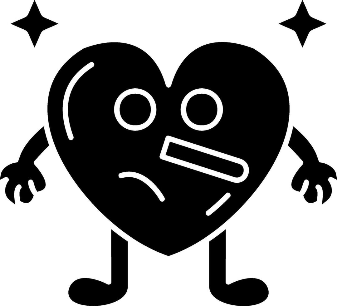 Lying Heart Face Solid vector