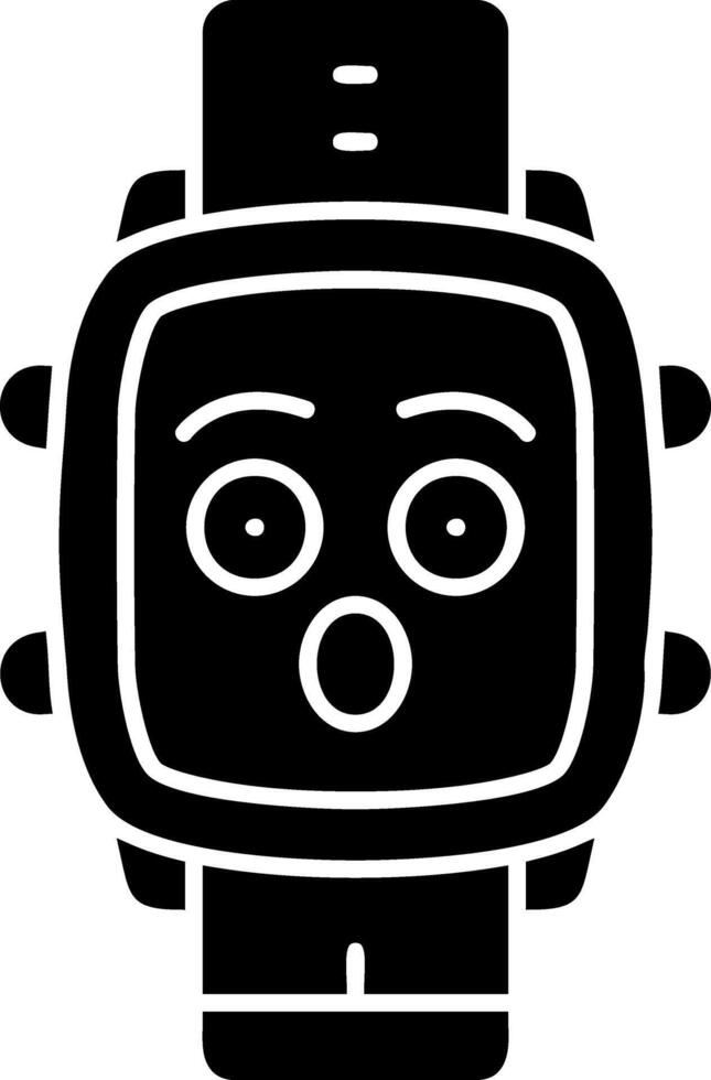 Surprised face solid watch design vector