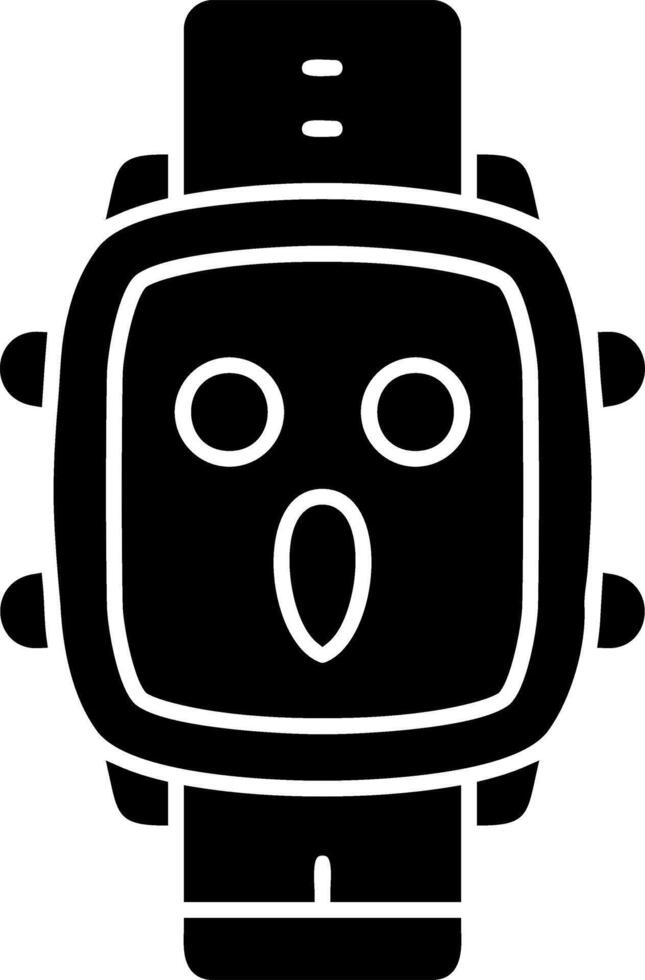 Shocked reaction solid dial icon vector