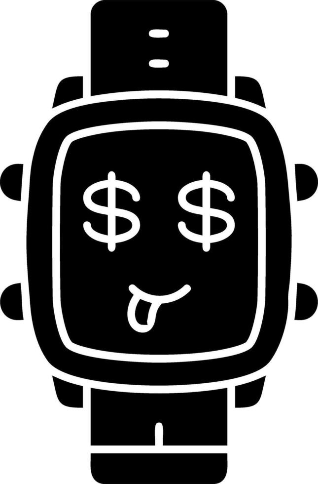 Greed emotion solid dial icon vector