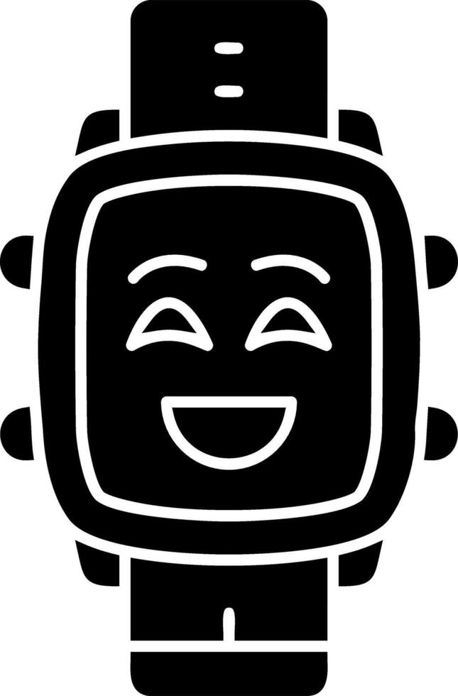 Happy mood solid watch dial icon vector