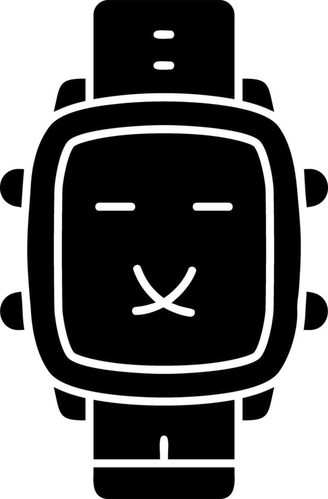 Muted face solid watch dial icon vector