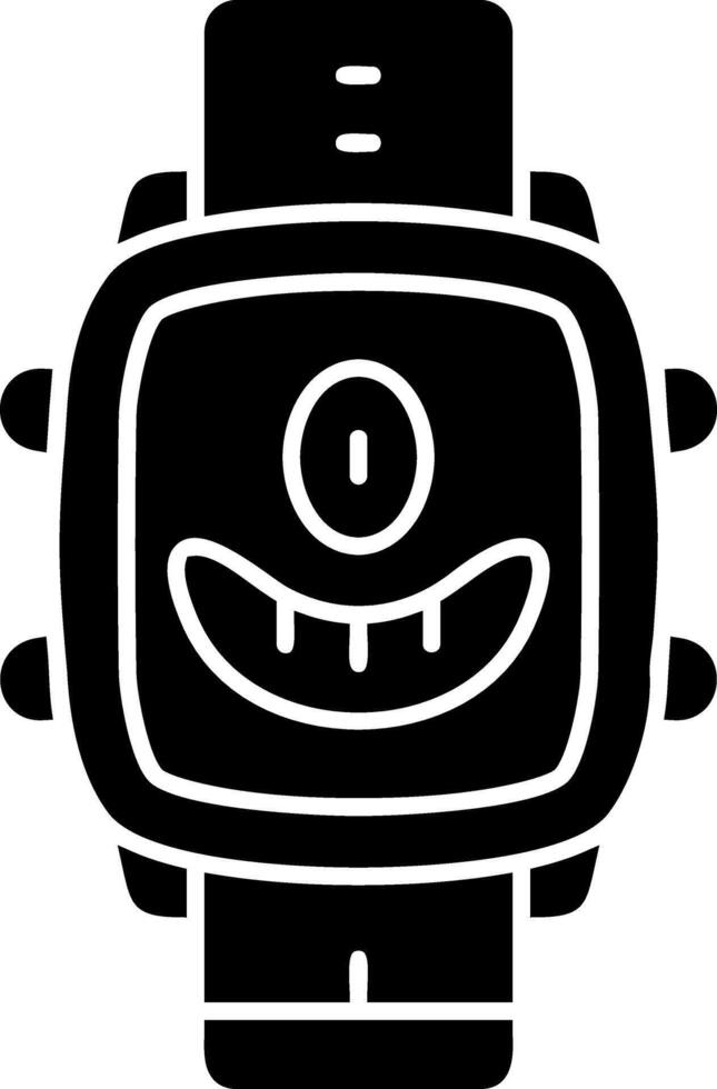 Cyclops face solid watch dial icon vector