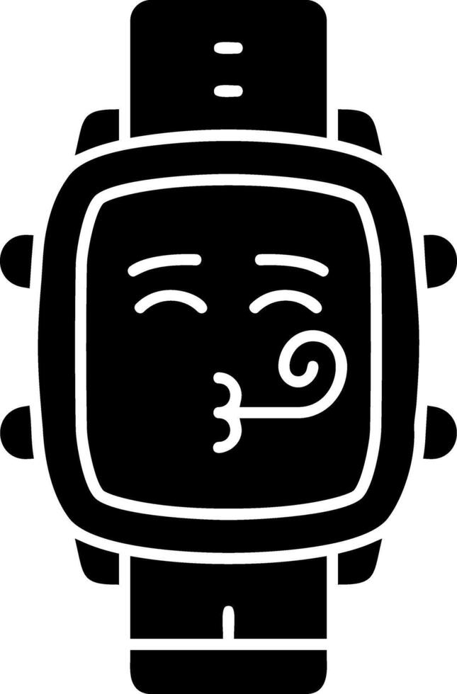 Party face solid watch dial icon vector