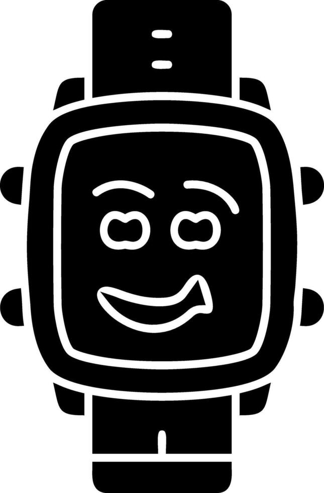 Grinning expression solid watch dial vector