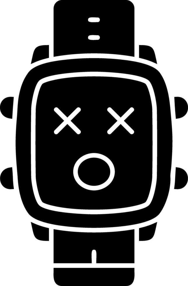 Dizzy emotion solid watch dial icon vector