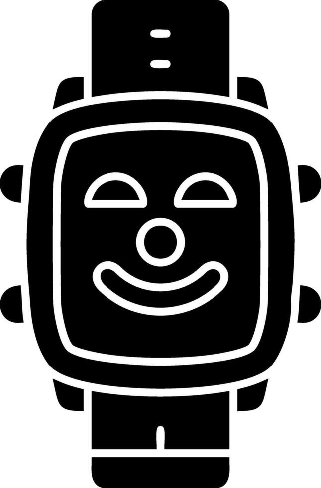 Clown face solid dial watch vector
