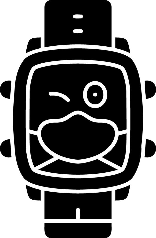 Mask face solid watch dial design vector