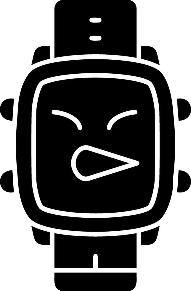 Grimacing face solid watch dial icon vector