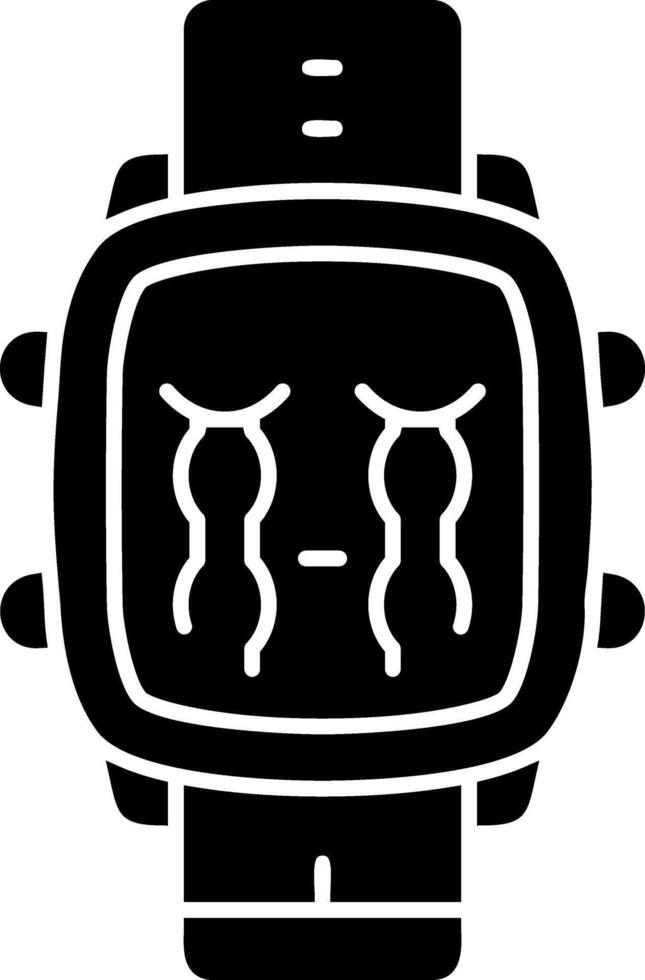 Loudly crying solid watch dial icon vector
