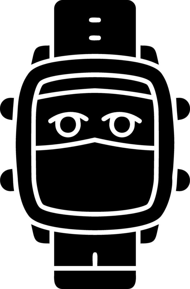 Ninja face solid watch dial design vector