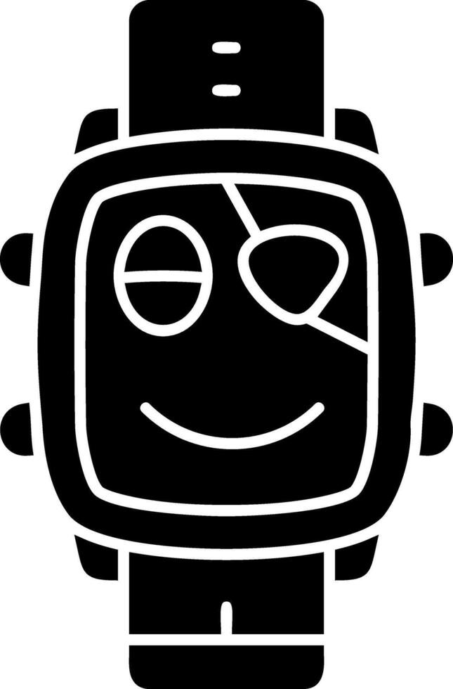 Pirate face solid watch dial icon vector