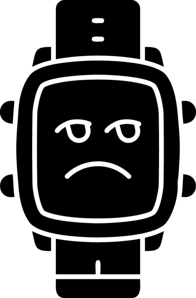 Unamused face solid dial watch vector