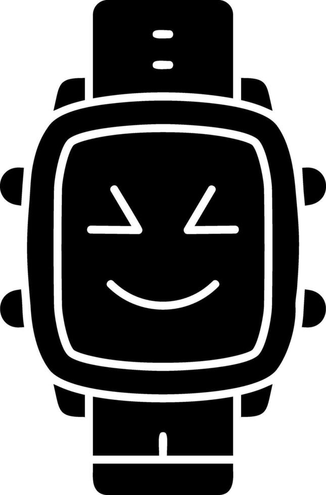 Cute expression solid watch dial icon vector