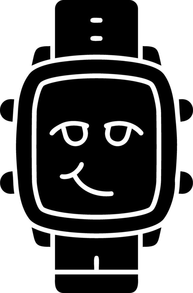 Wry smile solid watch dial icon vector