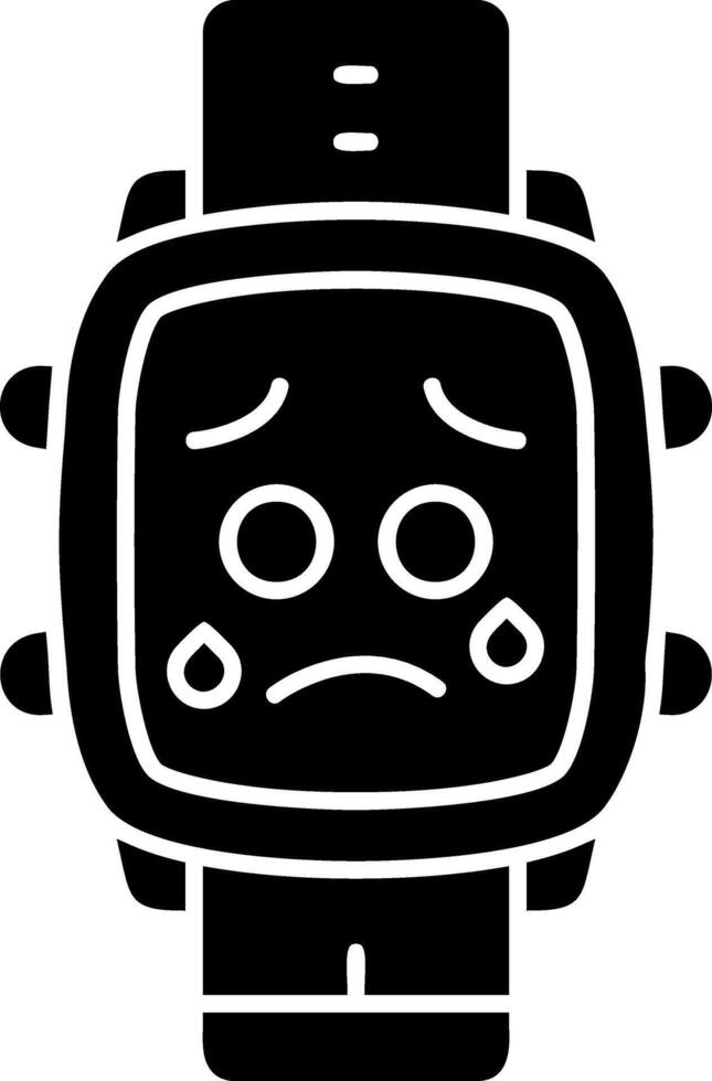 Anxious with sweat solid dial icon vector