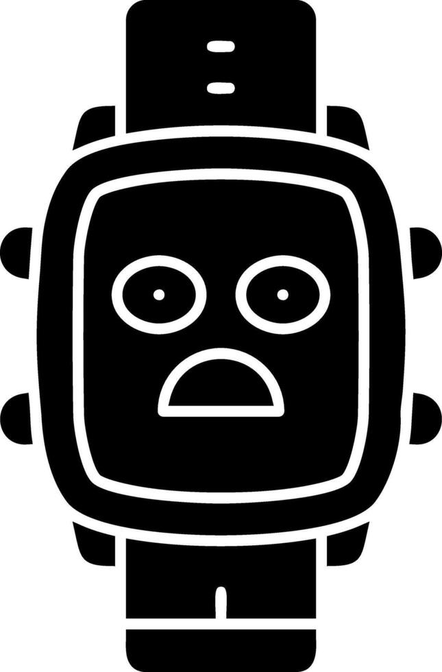 Anguished expression solid watch dial vector