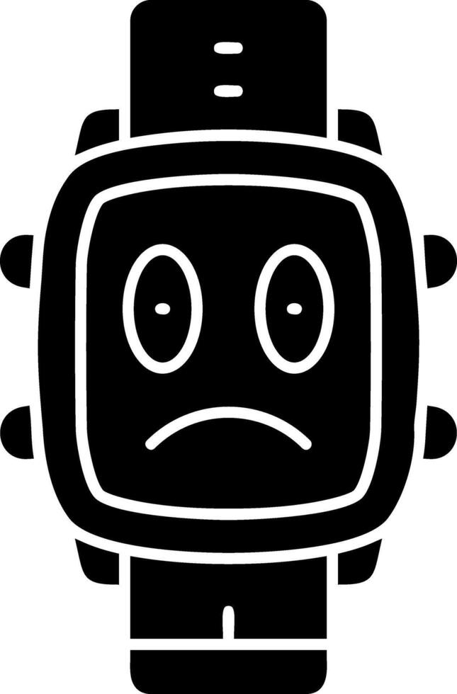 Flushed emotion solid watch dial icon vector
