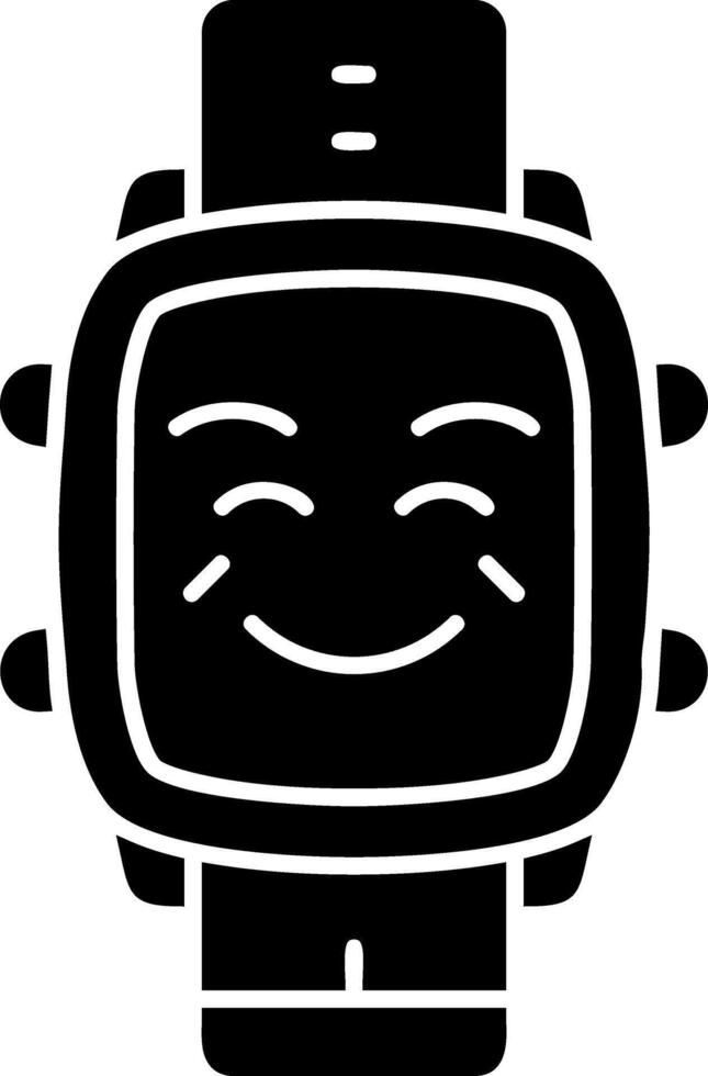 Joy expression solid watch dial icon vector