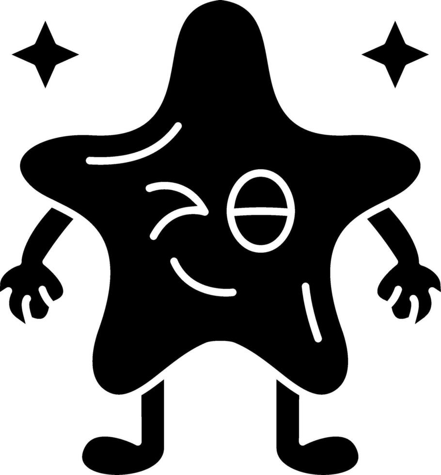 Wink face solid illustration vector