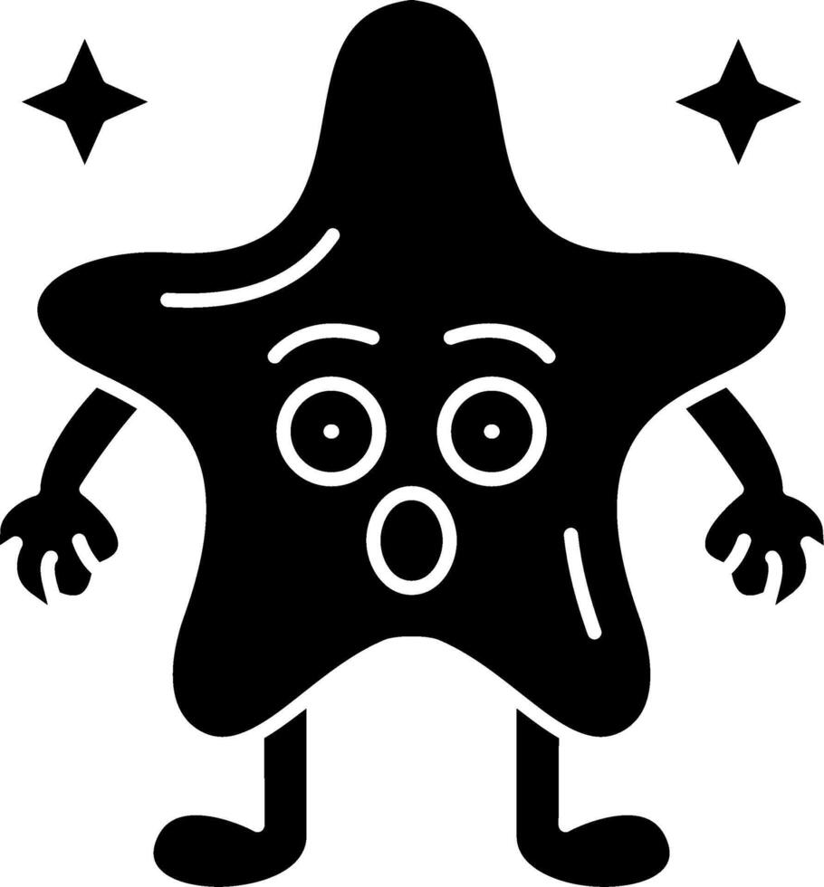 Surprised reaction solid emoji icon vector