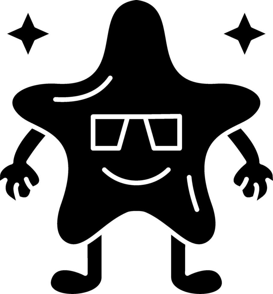 Cool sunglasses star solid style vector