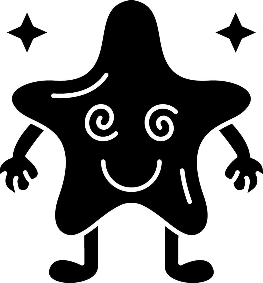 Hypnotized star face solid art vector