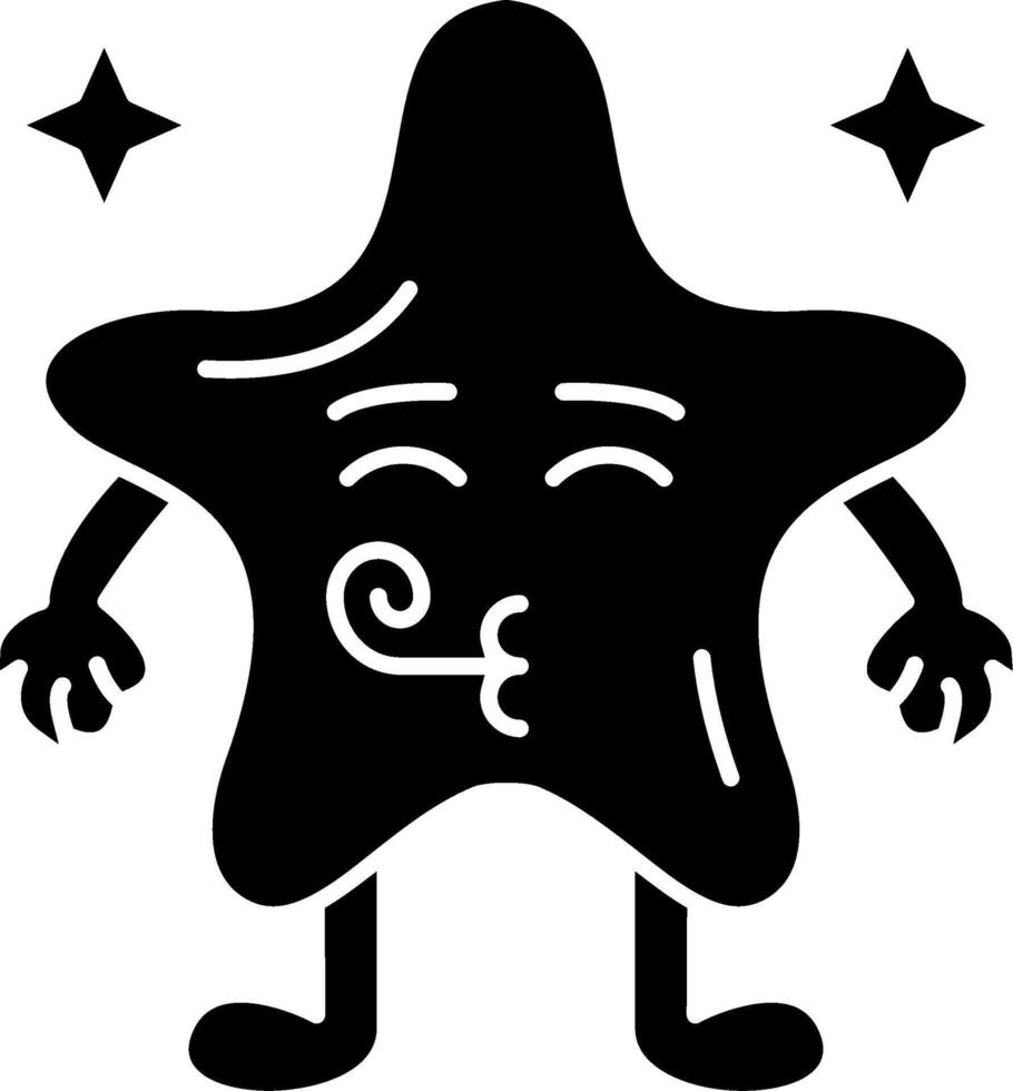 Party mood star emoji solid art vector