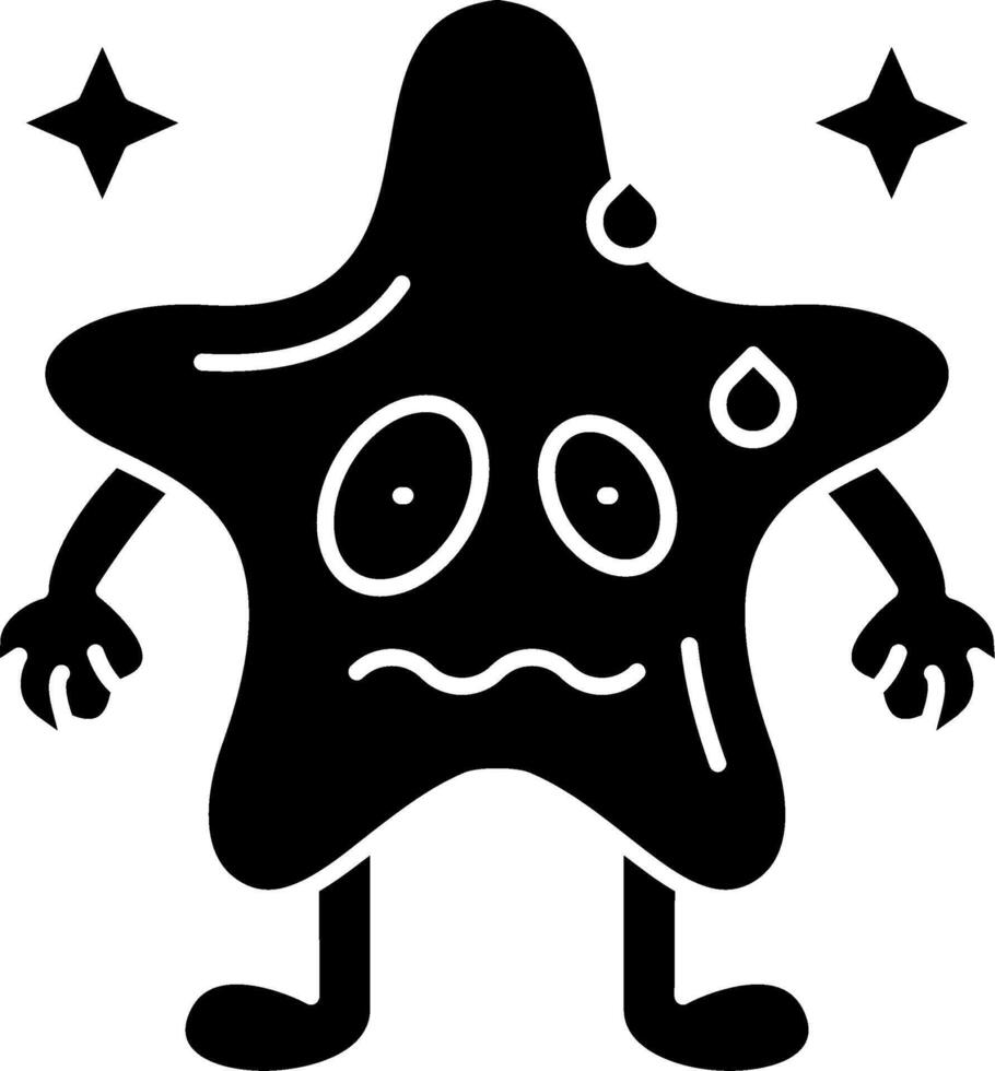 Nervous face emoji solid style vector