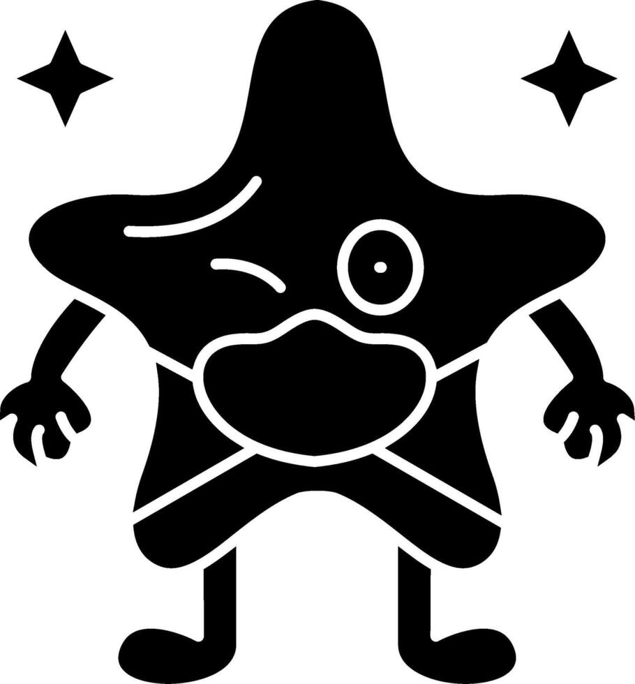 Mask wearing star solid art vector