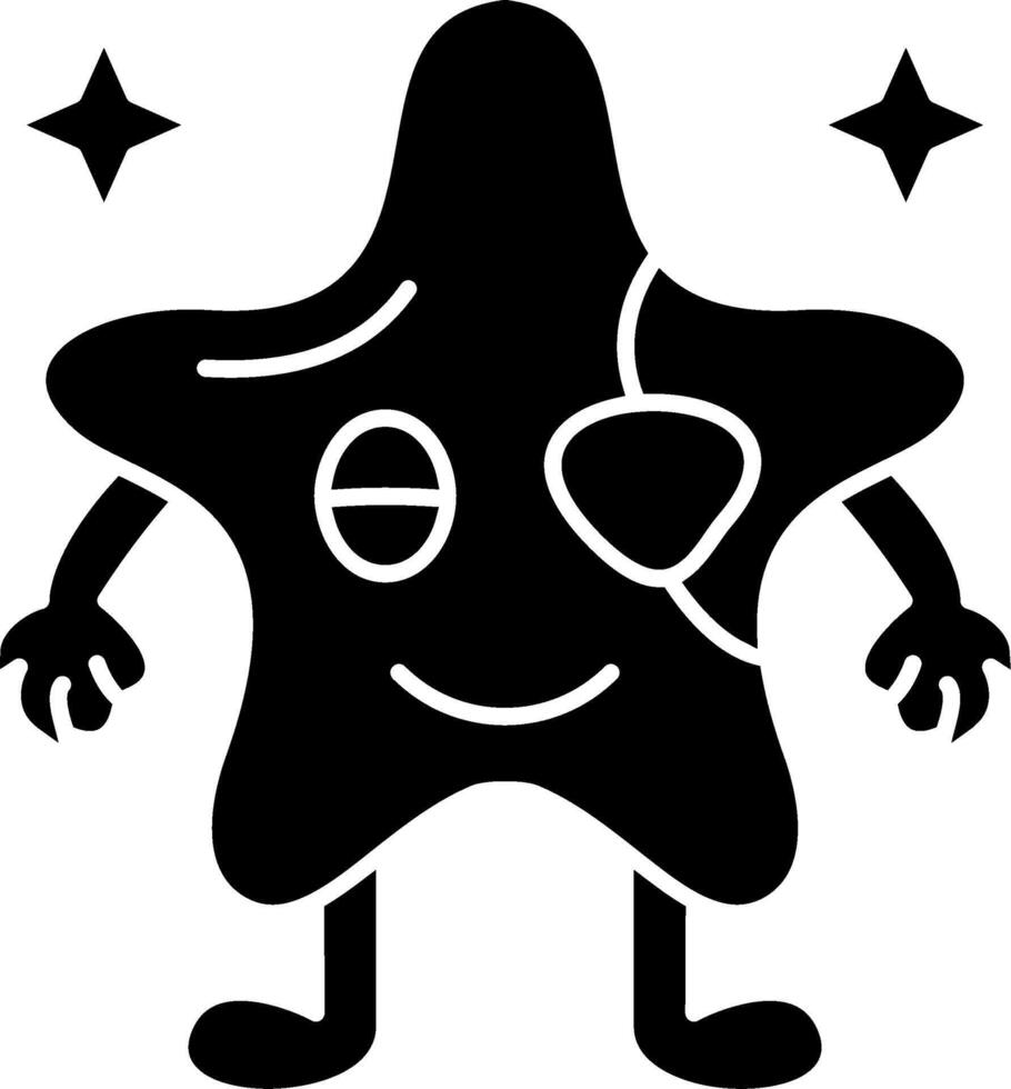 Pirate themed star solid emoji vector