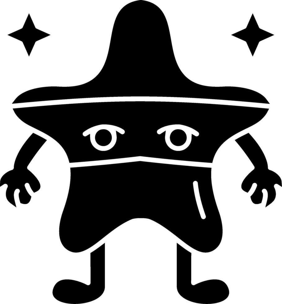 Ninja star emoji solid cartoon style vector