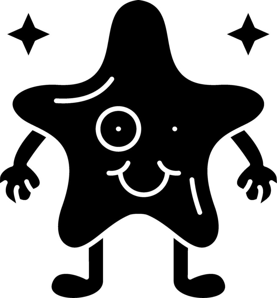 Zany face emoji solid cartoon art vector