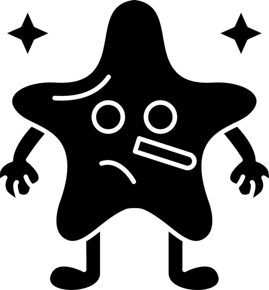Liar expression star emoji solid style vector