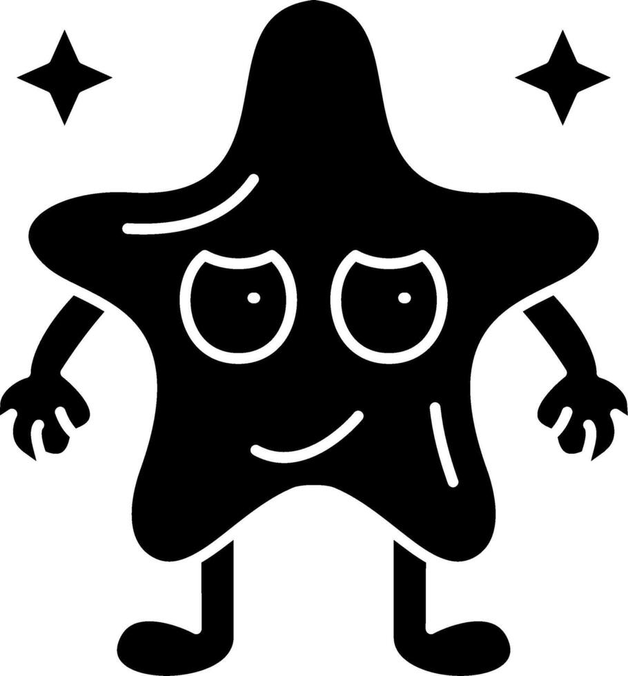 Rolling eyes emoji star solid vector