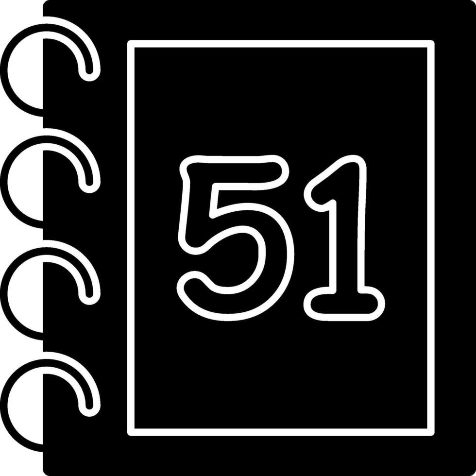 Solid Fifty One Number Flat vector
