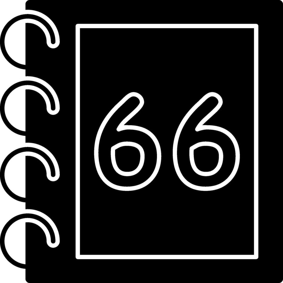 Solid Sixty Six Bold Icon Flat vector