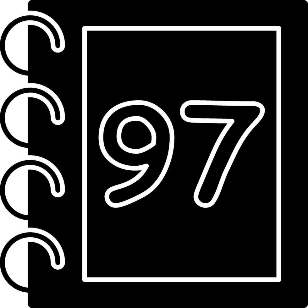 Solid Ninty Seven Flat Count Number vector