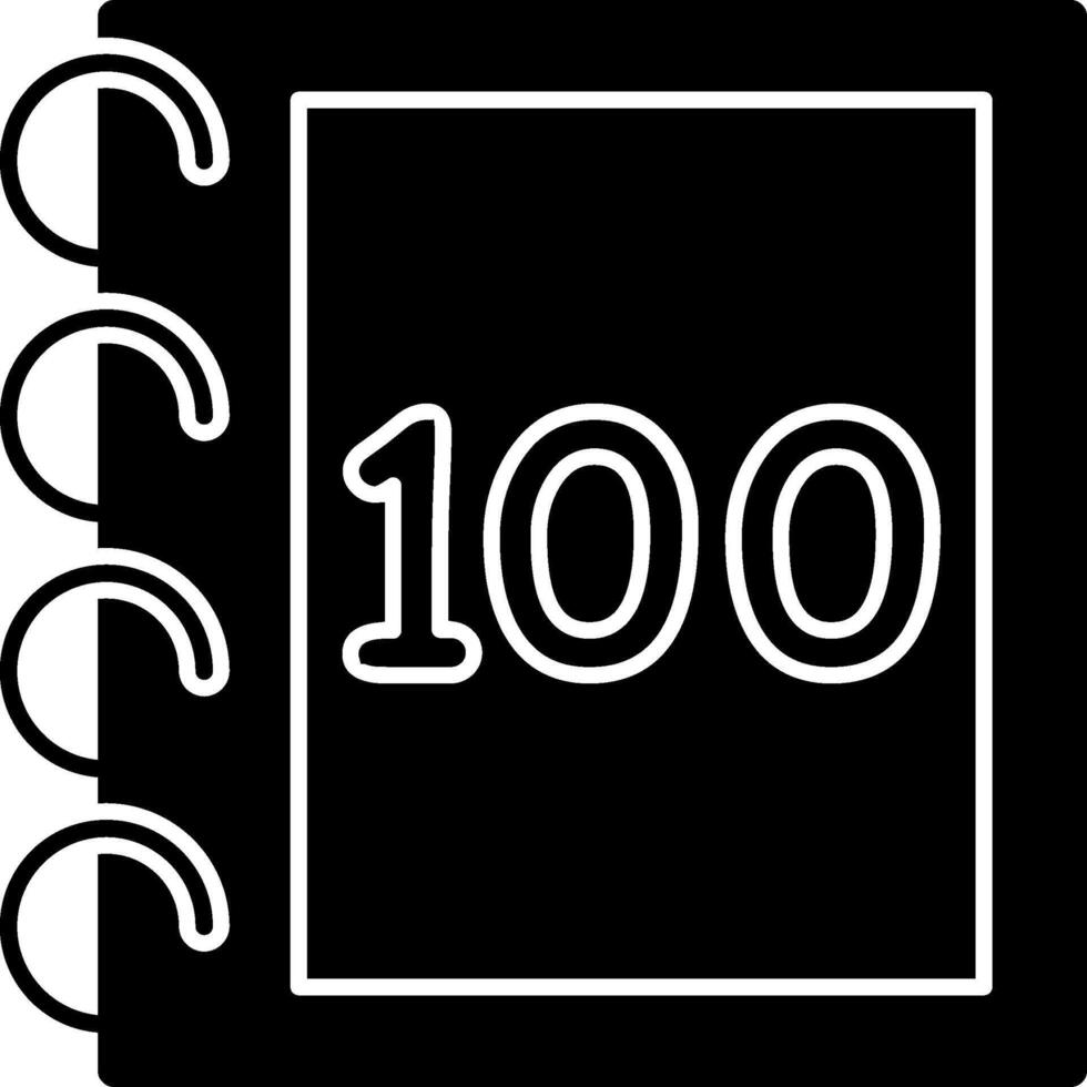 Solid One Hundred Solid Flat Illustration vector