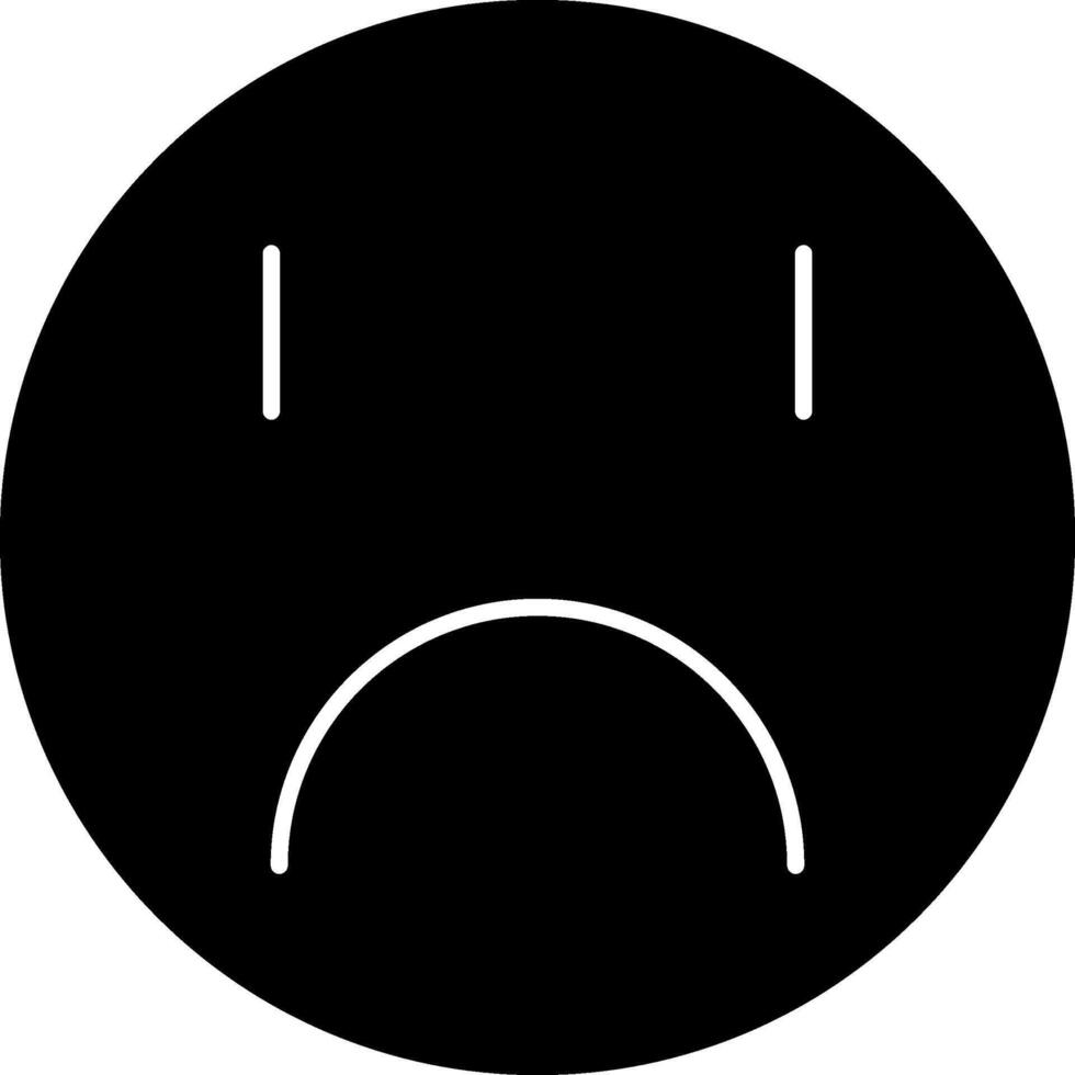 Unhappy Face Emoji Solid Design vector
