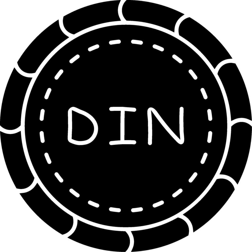 Serbia dinar solid coin icon vector