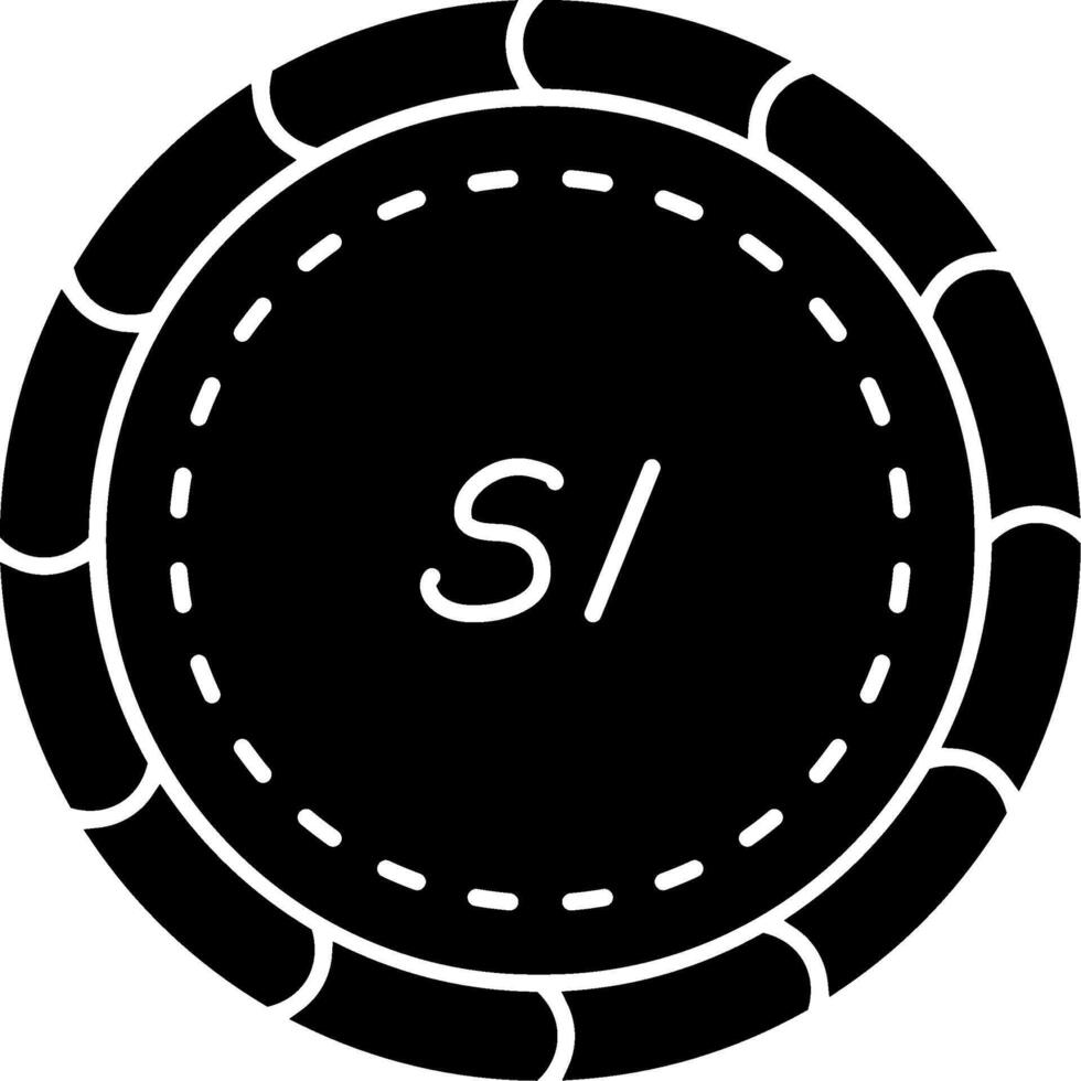 Peruvian coin solid currency icon vector