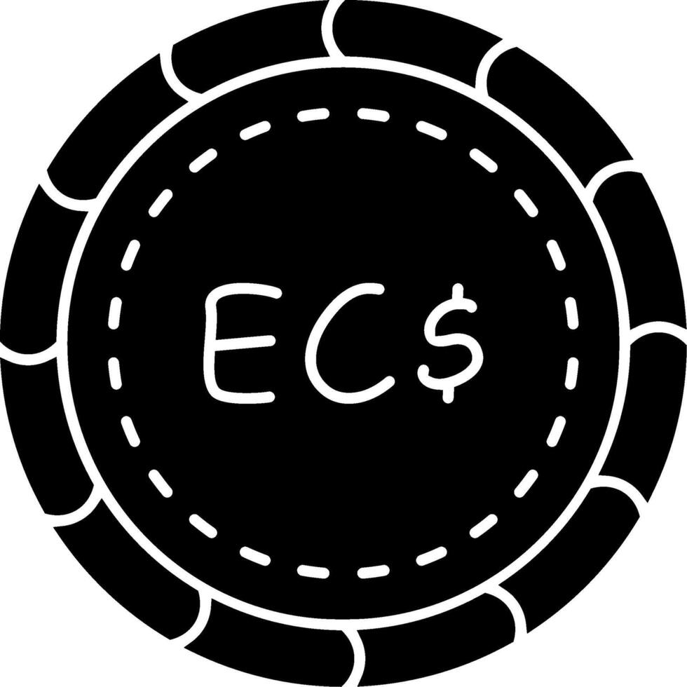 Caribbean coin solid currency icon vector